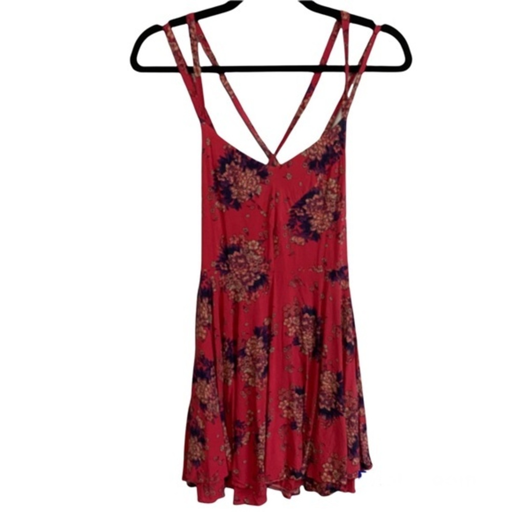 Kimchi Blue Floral Double Layer Skirt A-line Strappy Dress